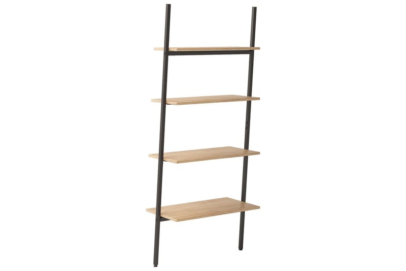 beBasic Stigehylle 4 etasjer lysebrun og svart 64x34x150,5 cm - Brun - Oppbevaring - Hyller - Stigehylle