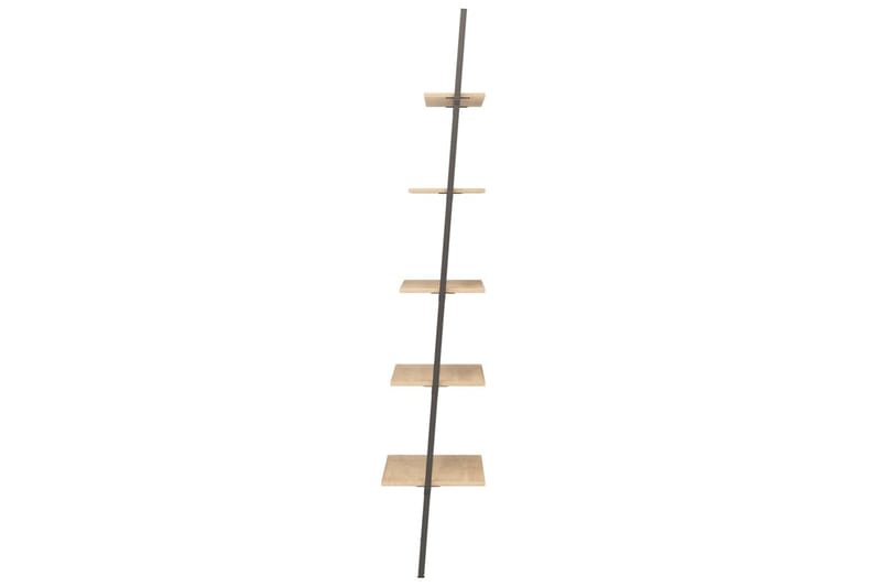 beBasic Stigehylle 5 etasjer lysebrun og svart 64x34x185,5 cm - Brun - Oppbevaring - Hyller - Bokhylle
