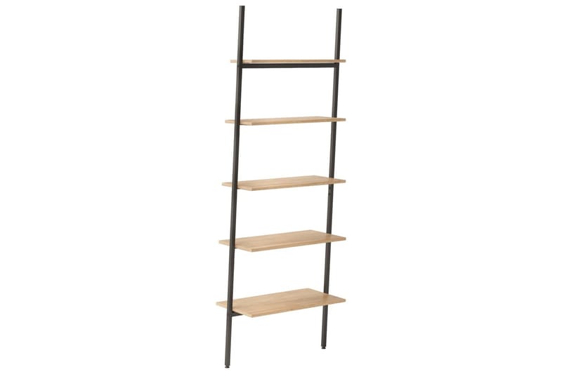 beBasic Stigehylle 5 etasjer lysebrun og svart 64x34x185,5 cm - Brun - Oppbevaring - Hyller - Bokhylle