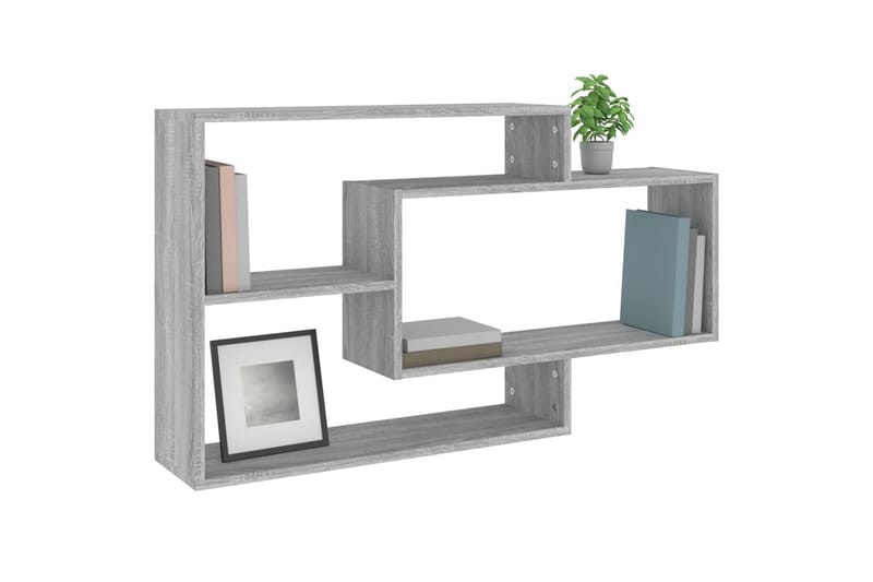 beBasic Vegghylle grå sonoma 104x20x58,5 cm konstruert tre - GrÃ¥ - Oppbevaring - Hyller - Vegghylle