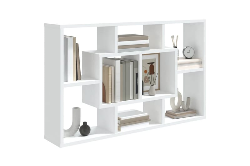 beBasic Vegghylle hvit 85x16x52,5 cm konstruert tre - Hvit - Oppbevaring - Hyller - Vegghylle