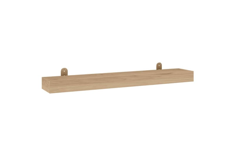 beBasic Vegghyller 2 stk 90x15x6 cm heltre teak - Brun - Oppbevaring - Hyller - Vegghylle