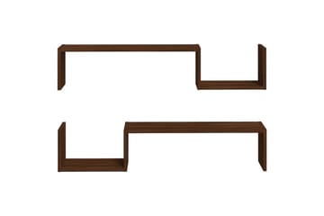 beBasic Vegghyller 2 stk brun eik 100x15x20 cm konstruert tre - Brun - Oppbevaring - Hyller - Vegghylle