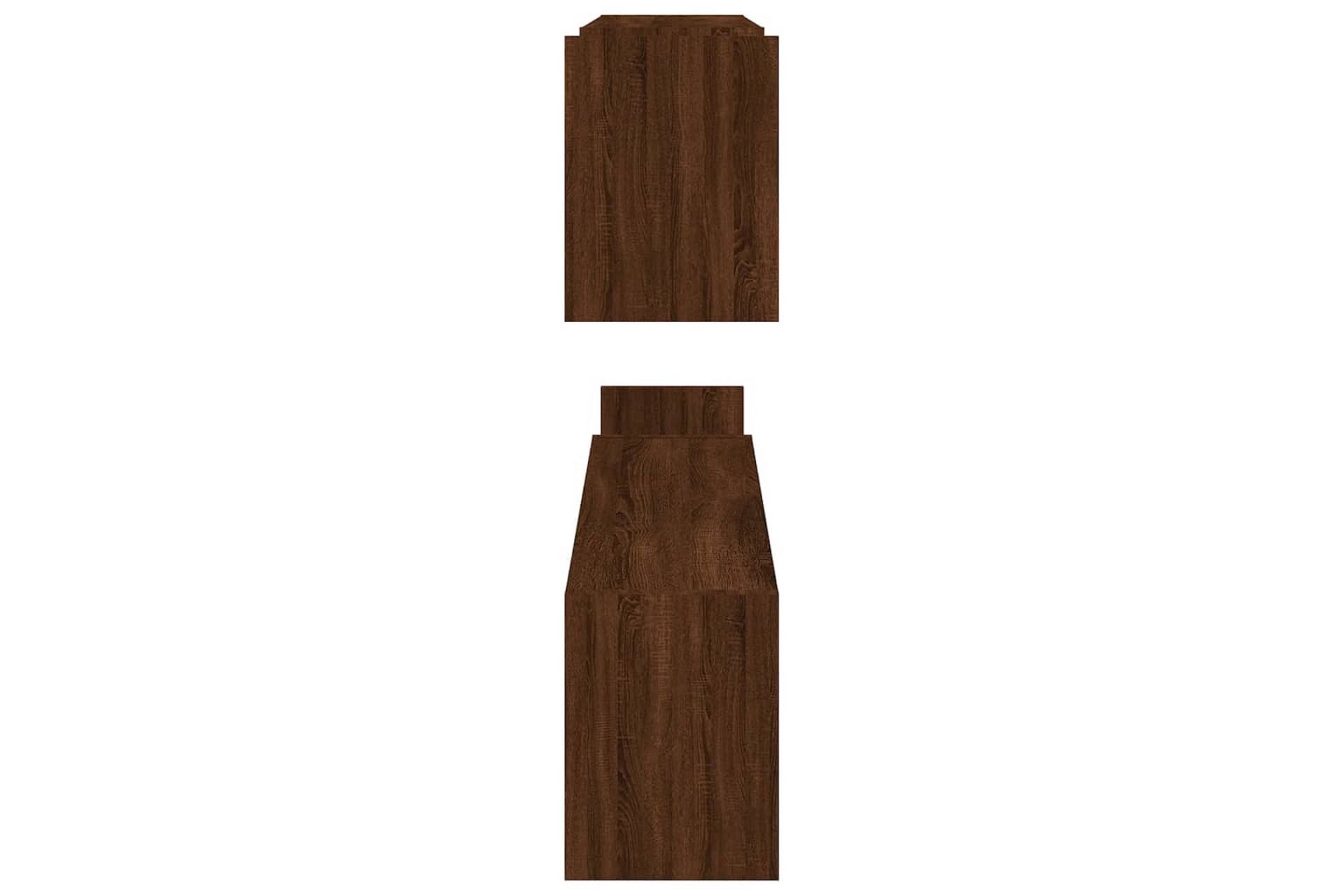 beBasic Vegghyller 2 stk brun eik 100x15x20 cm konstruert tre - Brun - Oppbevaring - Hyller - Vegghylle
