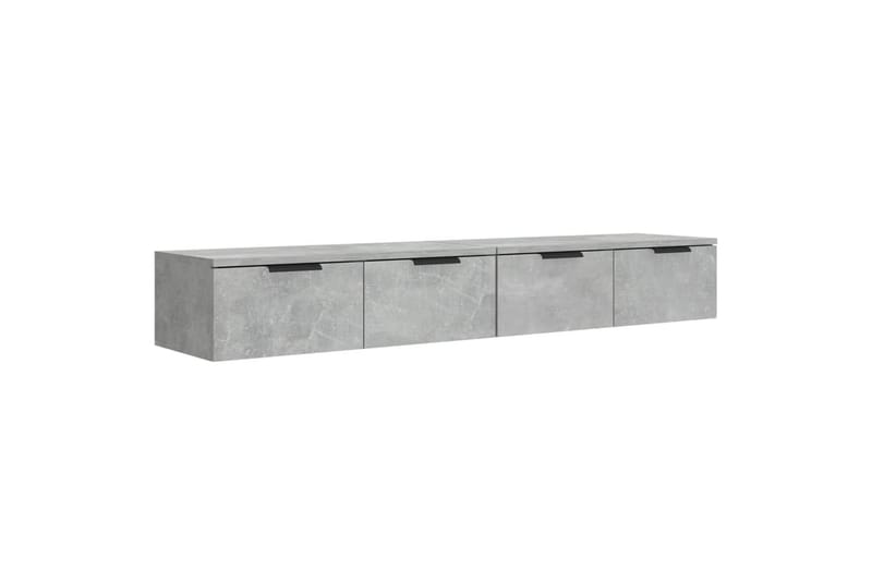 beBasic Veggskap 2 stk betonggrå 68x30x20 cm konstruert tre - GrÃ¥ - Oppbevaring - Hyller - Vegghylle