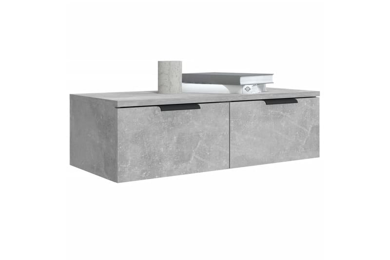 beBasic Veggskap 2 stk betonggrå 68x30x20 cm konstruert tre - GrÃ¥ - Oppbevaring - Hyller - Vegghylle