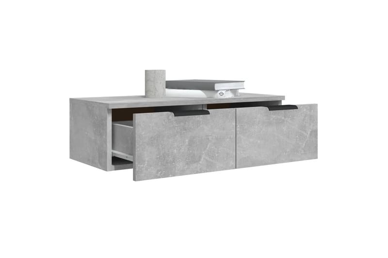 beBasic Veggskap 2 stk betonggrå 68x30x20 cm konstruert tre - GrÃ¥ - Oppbevaring - Hyller - Vegghylle