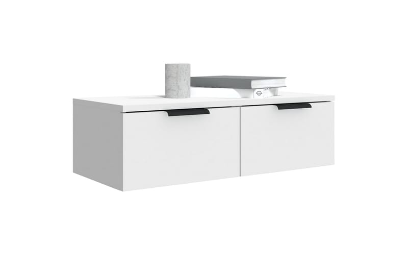 beBasic Veggskap 2 stk hvit 68x30x20 cm konstruert tre - Hvit - Oppbevaring - Hyller - Vegghylle