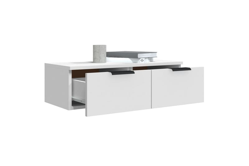beBasic Veggskap 2 stk hvit 68x30x20 cm konstruert tre - Hvit - Oppbevaring - Hyller - Vegghylle