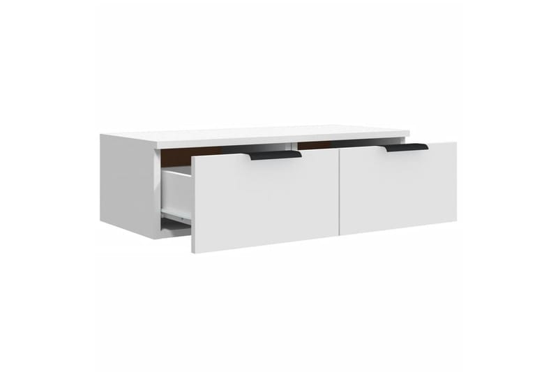 beBasic Veggskap 2 stk hvit 68x30x20 cm konstruert tre - Hvit - Oppbevaring - Hyller - Vegghylle