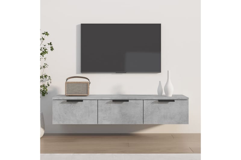 beBasic Veggskap betonggrå 102x30x20 cm konstruert tre - GrÃ¥ - Oppbevaring - Hyller - Vegghylle