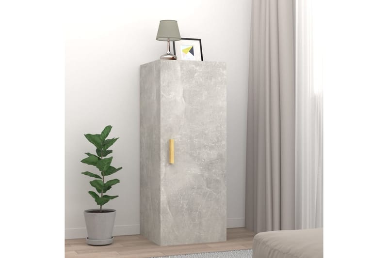 beBasic Veggskap betonggrå 34,5x34x90 cm konstruert tre - GrÃ¥ - Oppbevaring - Hyller - Vegghylle