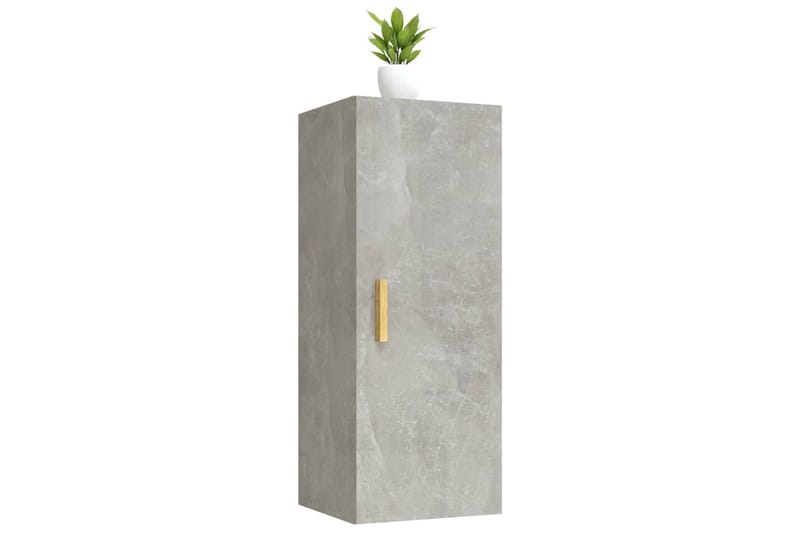 beBasic Veggskap betonggrå 34,5x34x90 cm konstruert tre - GrÃ¥ - Oppbevaring - Hyller - Vegghylle
