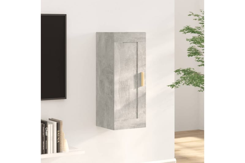 beBasic Veggskap betonggrå 35x34x90 cm konstruert tre - GrÃ¥ - Oppbevaring - Hyller - Vegghylle