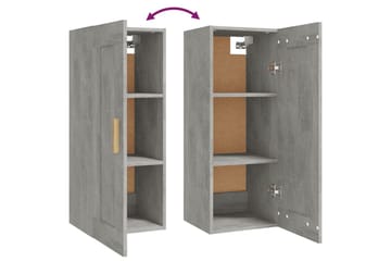 beBasic Veggskap betonggrå 35x34x90 cm konstruert tre - GrÃ¥ - Oppbevaring - Hyller - Vegghylle
