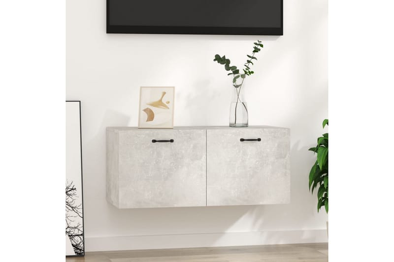 beBasic Veggskap betonggrå 80x35x36,5 cm konstruert tre - GrÃ¥ - Oppbevaring - Hyller - Vegghylle