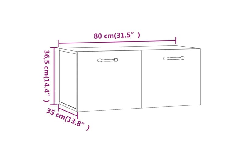 beBasic Veggskap betonggrå 80x35x36,5 cm konstruert tre - GrÃ¥ - Vegghylle