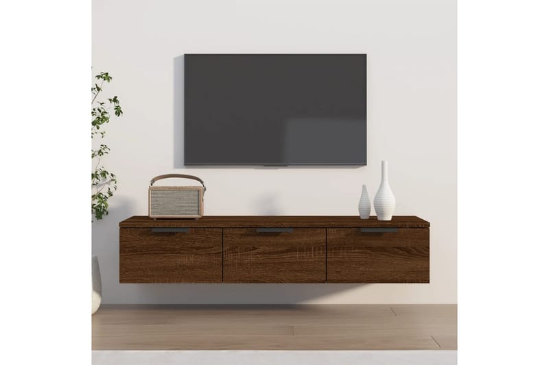 beBasic Veggskap brun eik 102x30x20 cm konstruert tre - Brun - Oppbevaring - Hyller - Vegghylle
