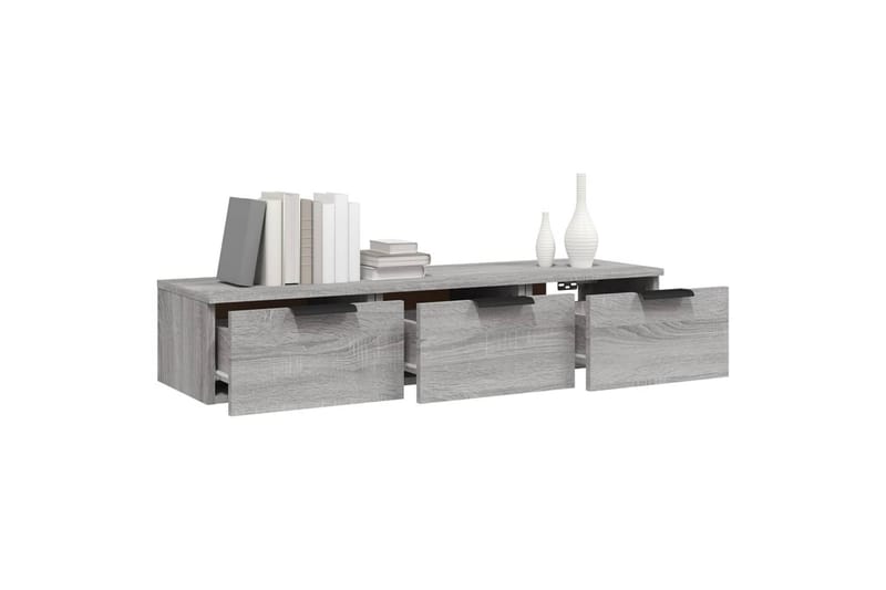 beBasic Veggskap grå sonoma 102x30x20 cm konstruert tre - GrÃ¥ - Oppbevaring - Hyller - Vegghylle
