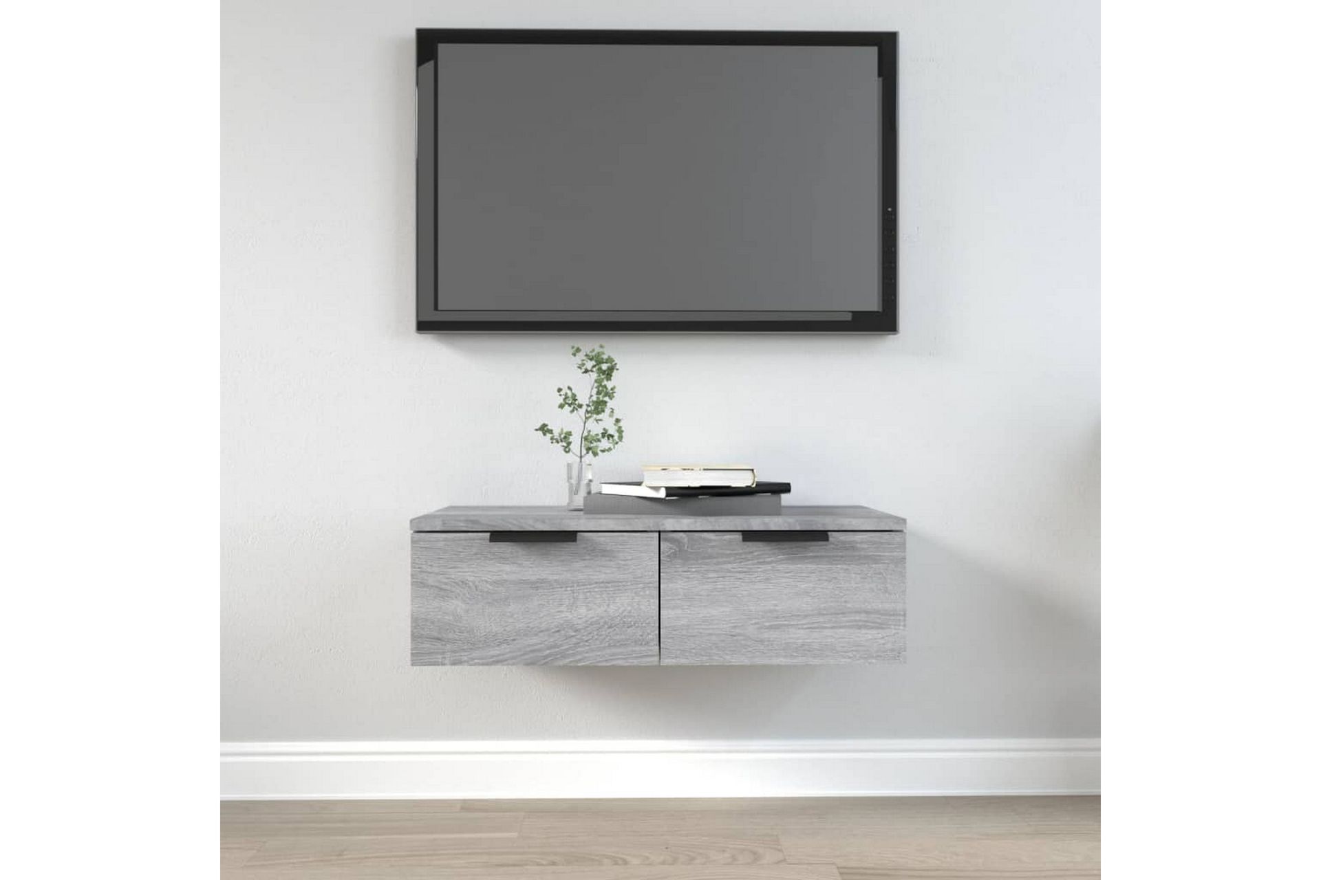 beBasic Veggskap grå sonoma 68x30x20 cm konstruert tre - GrÃ¥ - Oppbevaring - Hyller - Vegghylle