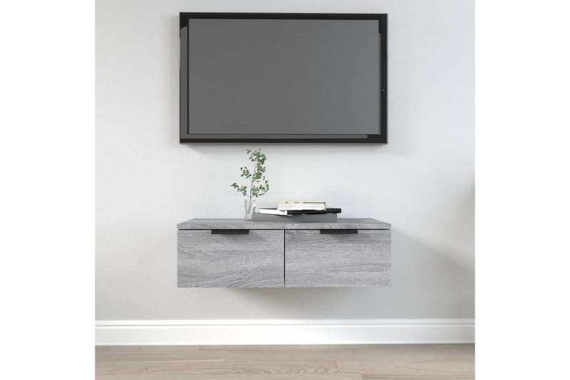 beBasic Veggskap grå sonoma 68x30x20 cm konstruert tre - GrÃ¥ - Oppbevaring - Hyller - Vegghylle