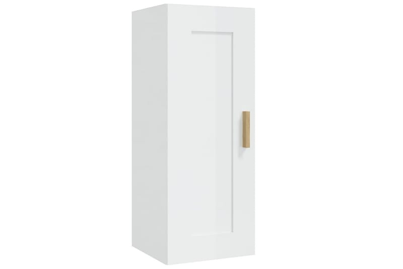 beBasic Veggskap høyglans hvit 35x34x90 cm konstruert tre - Hvit - Oppbevaring - Hyller - Vegghylle