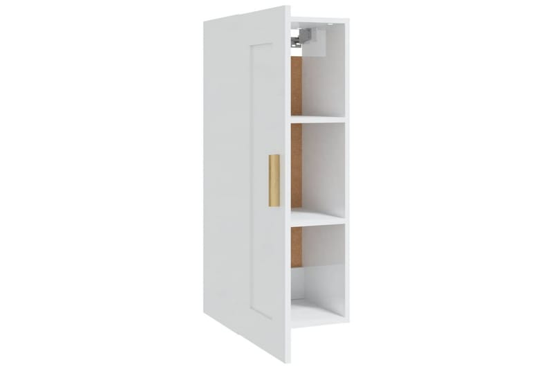 beBasic Veggskap høyglans hvit 35x34x90 cm konstruert tre - Hvit - Oppbevaring - Hyller - Vegghylle