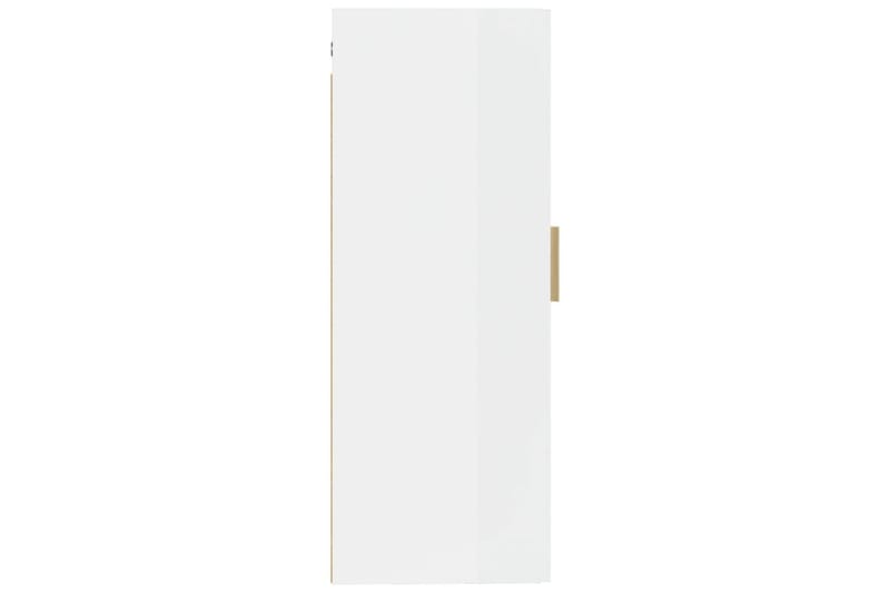 beBasic Veggskap høyglans hvit 35x34x90 cm konstruert tre - Hvit - Oppbevaring - Hyller - Vegghylle