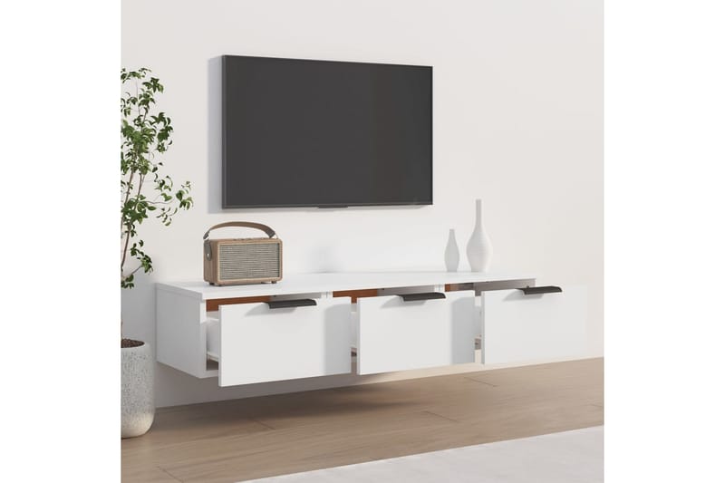 beBasic Veggskap hvit 102x30x20 cm konstruert tre - Hvit - Oppbevaring - Hyller - Vegghylle