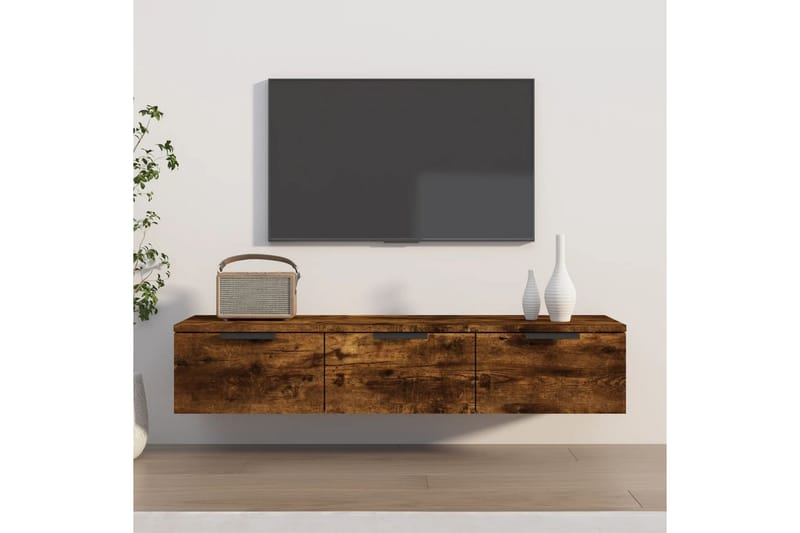 beBasic Veggskap røkt eik 102x30x20 cm konstruert tre - Brun - Oppbevaring - Hyller - Vegghylle
