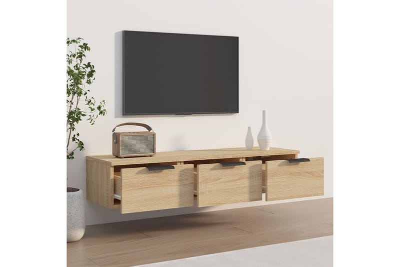beBasic Veggskap sonoma eik 102x30x20 cm konstruert tre - Brun - Oppbevaring - Hyller - Vegghylle