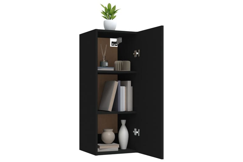 beBasic Veggskap svart 34,5x34x90 cm konstruert tre - Svart - Oppbevaring - Hyller - Vegghylle
