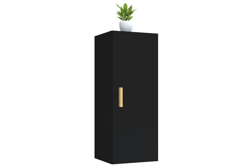 beBasic Veggskap svart 34,5x34x90 cm konstruert tre - Svart - Oppbevaring - Hyller - Vegghylle