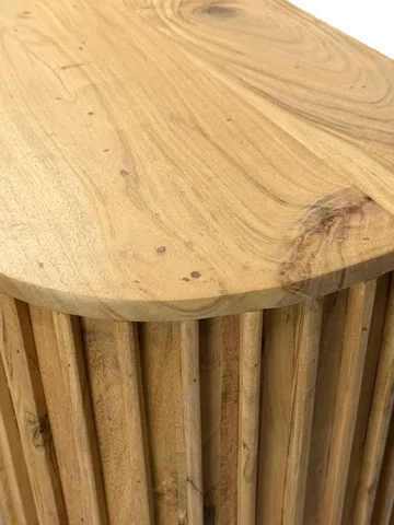 Belilo bokhylle 105 cm ribbedesign - naturlig, varm honningbrun og svart - Oppbevaring - Hyller - Bokhylle