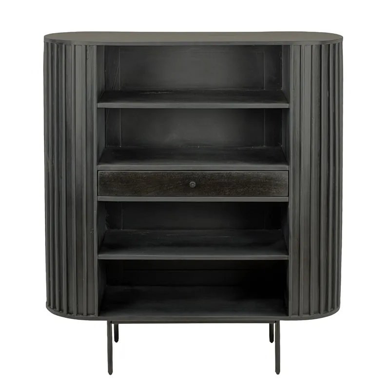 Belilo bokhylle 105 cm ribbedesign, svart