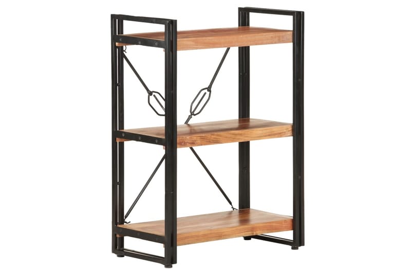 Bokhylle 3 etasjer 60x30x80 cm heltre akasie - Brun - Oppbevaring - Hyller - Bokhylle