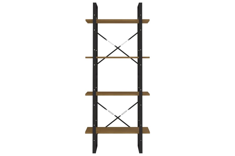 Bokhylle 4 nivåer brun 60x30x140 cm heltre furu - Brun - Oppbevaring - Hyller - Bokhylle