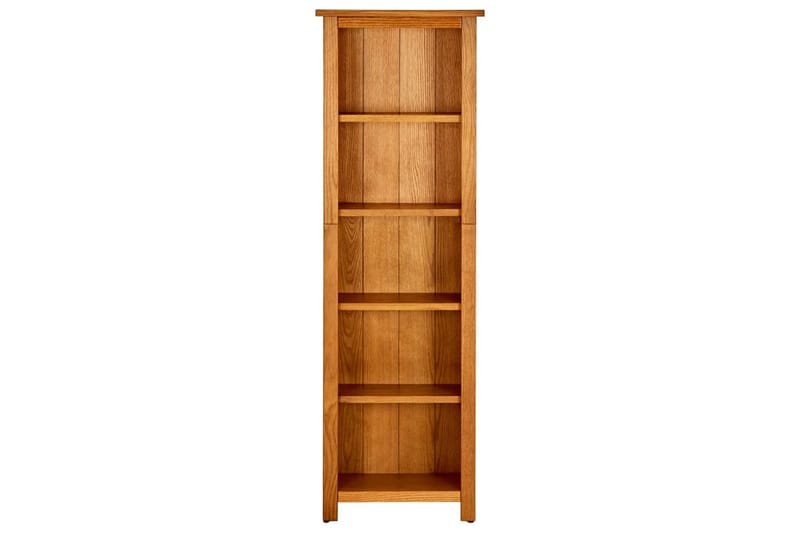 Bokhylle 5 etasjer 45x22x140 cm heltre eik - Brun - Oppbevaring - Hyller - Bokhylle