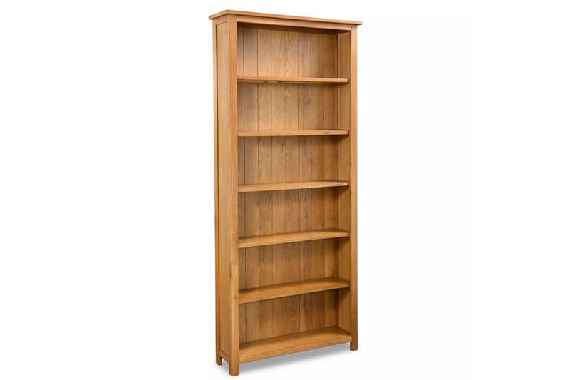 6-etasjers bokhylle 80x22,5x180 cm heltre eik - Oppbevaring - Hyller - Bokhylle