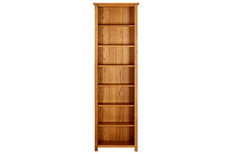 Bokhylle 7 etasjer 60x22x200 cm heltre eik - Brun - Oppbevaring - Hyller - Bokhylle