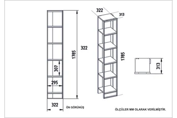 Abla Bokhylle 64 cm - Gull|Svart - Oppbevaring - Hyller - Bokhylle