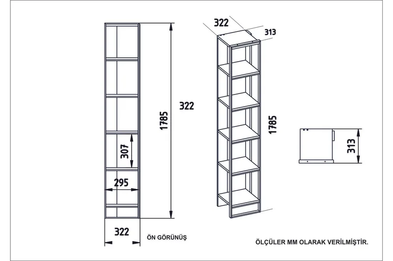 Abla Bokhylle 64 cm - Gull|Svart - Oppbevaring - Hyller - Bokhylle