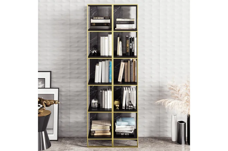 Abla Bokhylle 64 cm - Gull|Svart - Oppbevaring - Hyller - Bokhylle