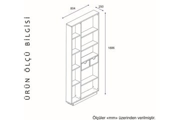 Ackerman Bokhylle 80 cm - Hvit|Valnøtt - Oppbevaring - Hyller - Bokhylle