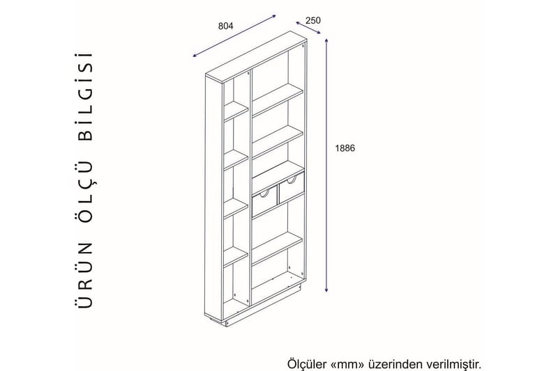 Ackerman Bokhylle 80 cm - Hvit|Valnøtt - Oppbevaring - Hyller - Bokhylle