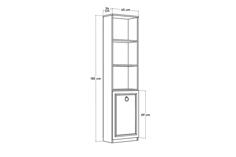 Ajkati Bokhylle 45x24 cm Hvit - Hanah Home - Oppbevaring - Hyller - Bokhylle