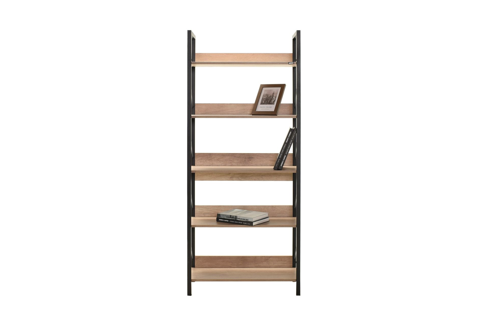 Ajkati Bokhylle 73x35 cm Brun/Svart - Hanah Home - Oppbevaring - Hyller - Bokhylle