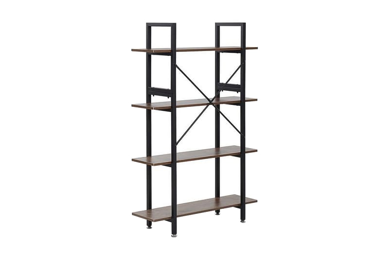 Alvaston Hylle 90x30 cm - Mørkt Tre/Svart - Oppbevaring - Hyller - Bokhylle