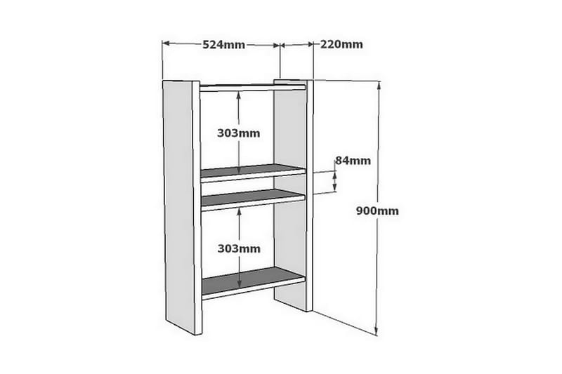 Amario Bokhylle 52 cm - Valnøtt - Oppbevaring - Hyller - Bokhylle