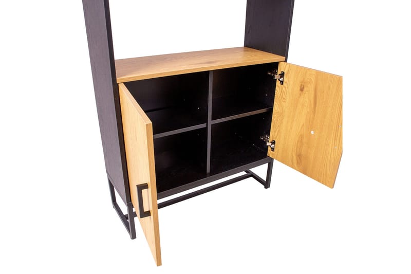 Amsterdam Bokhylle 80 cm i Tre med Metallunderstell - Sort|Brun - Oppbevaring - Hyller - Bokhylle